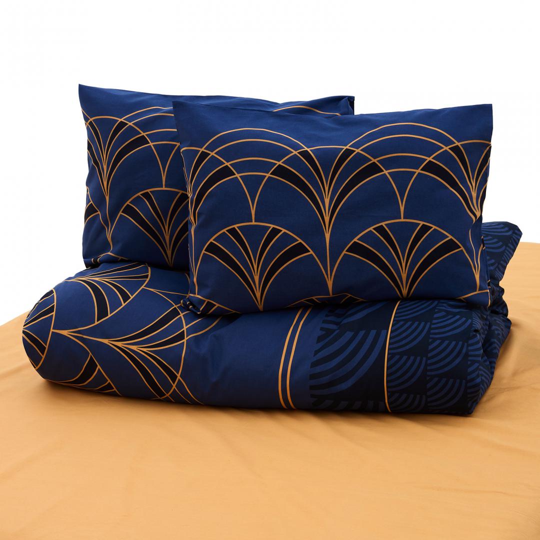 Lenjerie de pat king size Wave Heinner Home, 100% bumbac 132 TC, cearsaf pilota 200x220 cm, cearsaf pat 220x240 cm, 2 fete de perna 50x70 cm, 4 piese