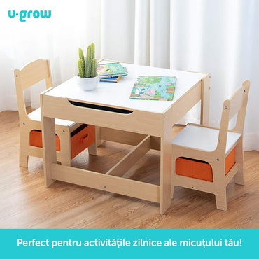 Set Masuta Si 2 Scaune , Lemn Natur, U-Grow