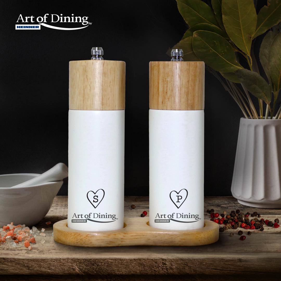 Set 2 Rasnite Sare & Piper 16 Cm+Suport, Modern, Art Of Dining By Heinner