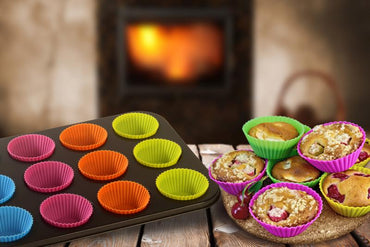 Tava 12 briose Vanora Home, Teflonata, Forme silicon