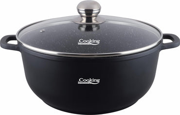 Semioala Aluminiu Turnat +Capac, , 6.5 L, Dark Line, Cooking By Heinner