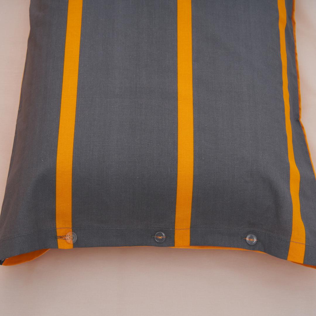 Set De Pat Single Bumbac Grey/Orange