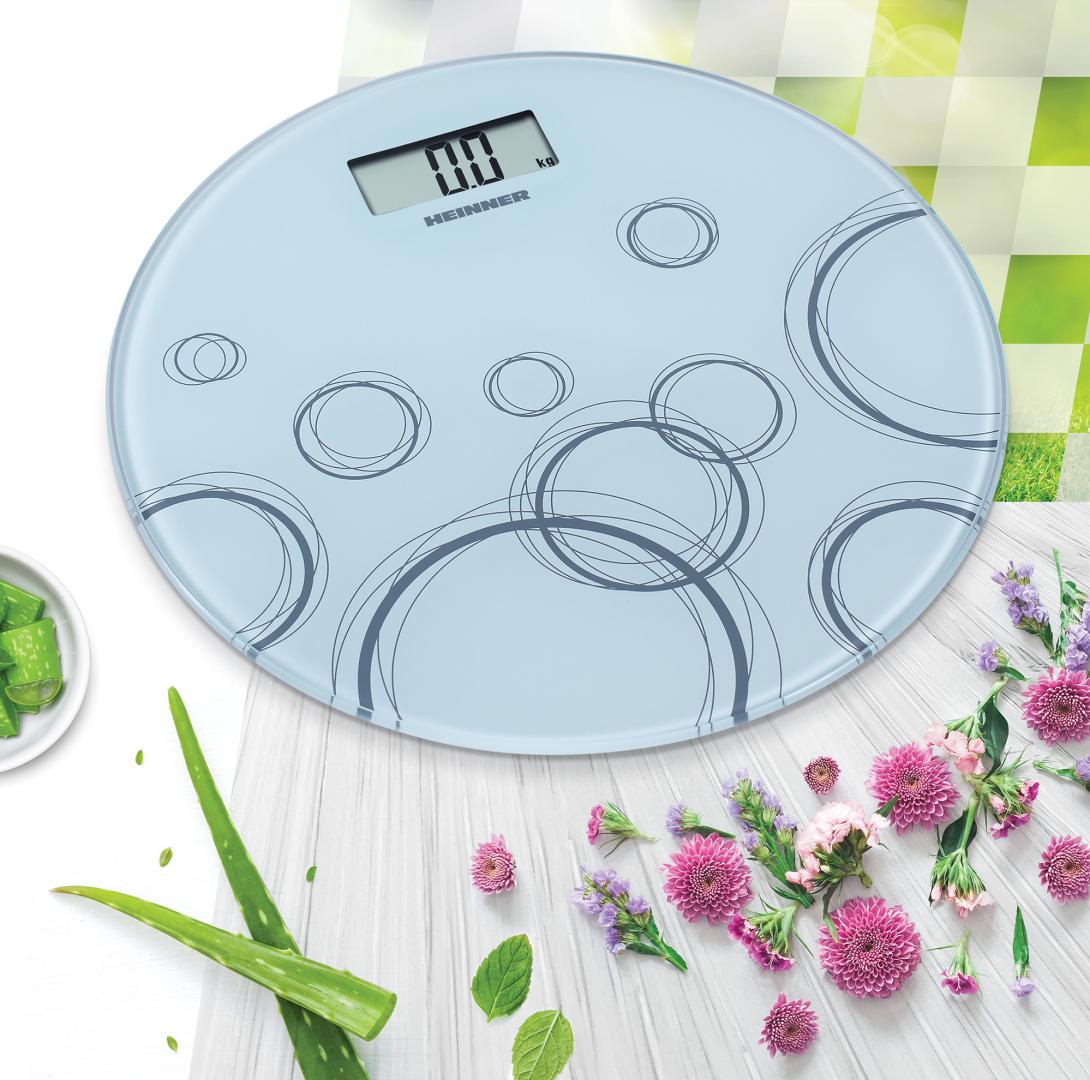 Cantar de baie HeinnerHBS-WH150R, sticla securizata 6mm, 150kg, display lcd, gradare: 100g, pornire/oprire automata, baterii: 1 x cr2032 (inclusa), design compact ultra slim, alb