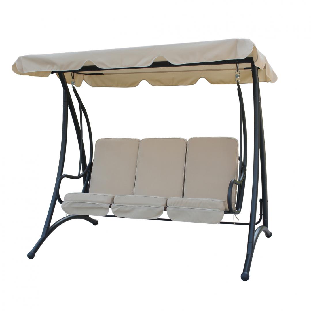 Balansoar 3 locuri Heinner, 201x120x172 cm, otel/poliester, crem