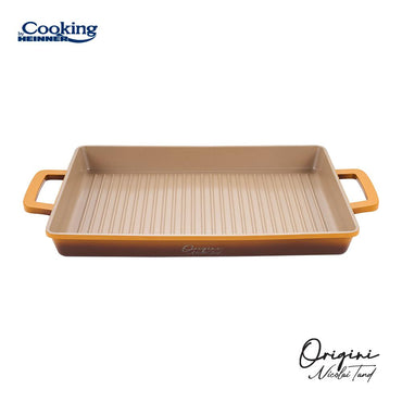 Grill Cooking by Heinner - Origini Chef Nicolai Tand, aluminiu turnat, invelis ceramic, 36 x 26.4 x 4 cm
