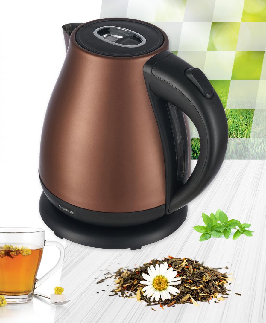 Fierbator Heinner HEK-17IXC, 1850-2200 W, 1.7 L, element incalzire inox, oprire automata, inox, Maro