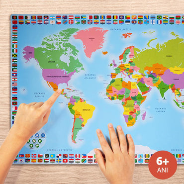 Harta Lumii Bilingva, Ro/En Cu Creion Interactiv, Momki