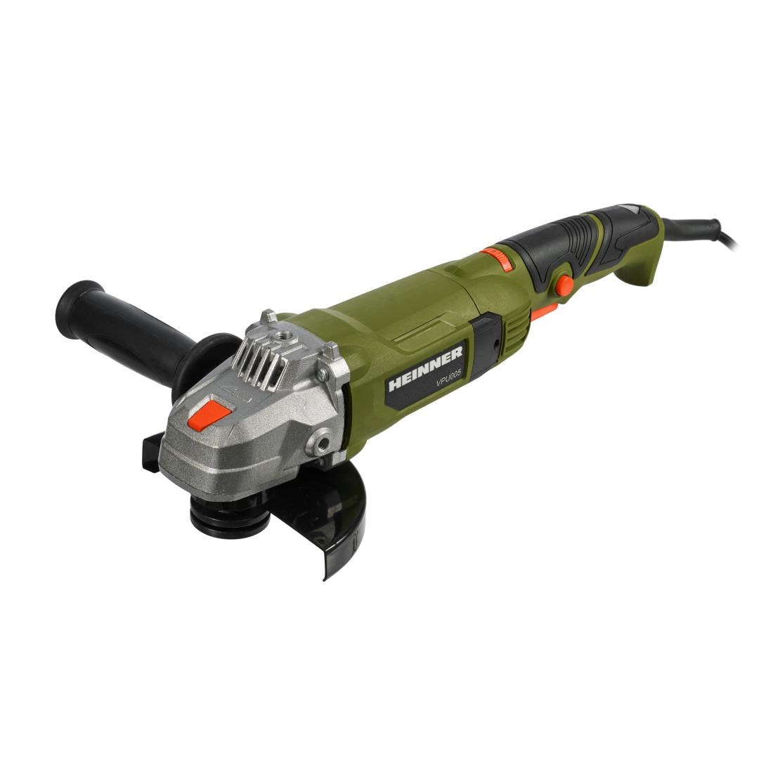 Polizor unghiular (flex) Heinner VPU005, 1200 W, 12000 RPM, 125 mm diametru disc + maner lateral + perii + aparatoare + cheie montare disc