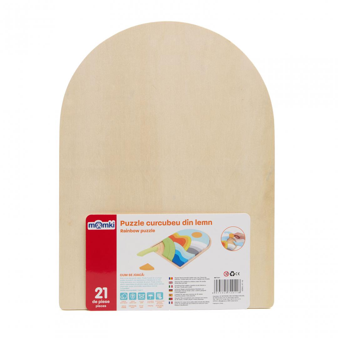 Puzzle Curcubeu Din Lemn, 21 De Piese, Momki