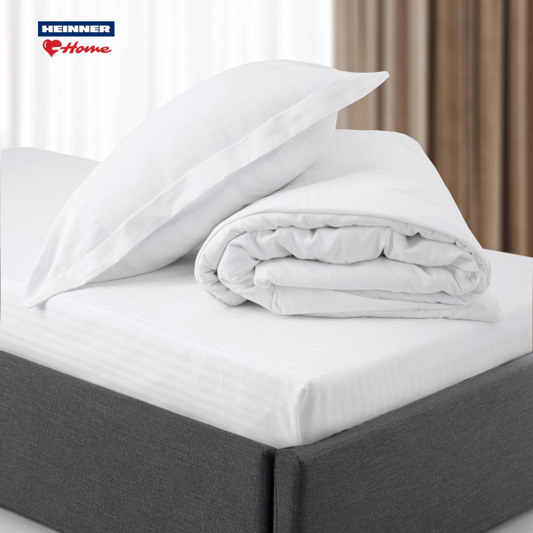 Lenjerie hoteliera single, damasc cu dunga 3 cm, 3 piese, 160 x 220 cm, DeLuxe