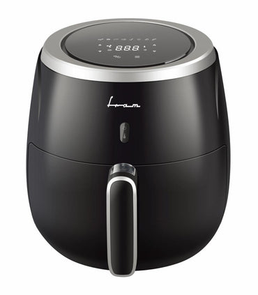 Friteuza cu aer cald FRAM Airfryer FAF-MD2000BK, gatire fara ulei, 2000W, capacitate cos 5L, afisaj digital, control Touch, vas detasabil anti-adeziv, termostat reglabil: 80-200˚C, negru
