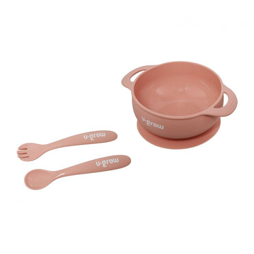 Set Bol Cu Lingurita Si Furculita Silicon, U-Grow