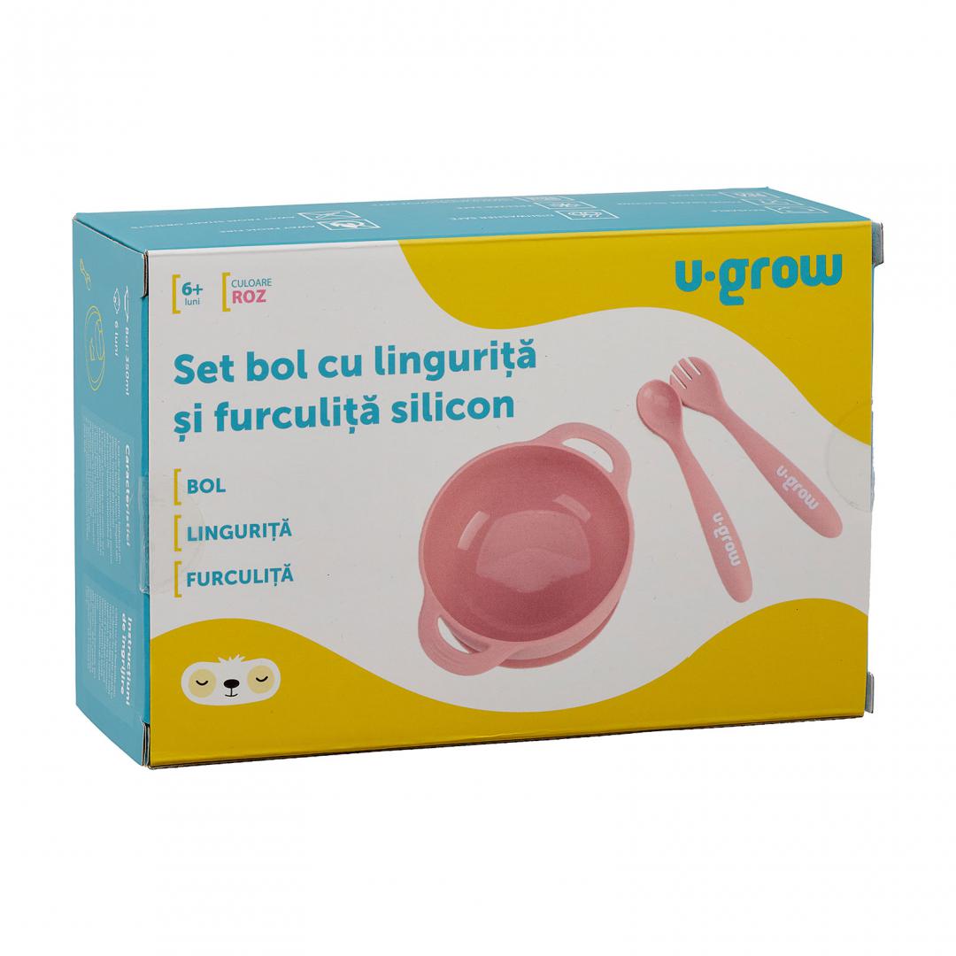 Set Bol Cu Lingurita Si Furculita Silicon, U-Grow