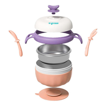 Bol Termic , Lingurita Si Furculita , Baza Antialunecare, U-Grow