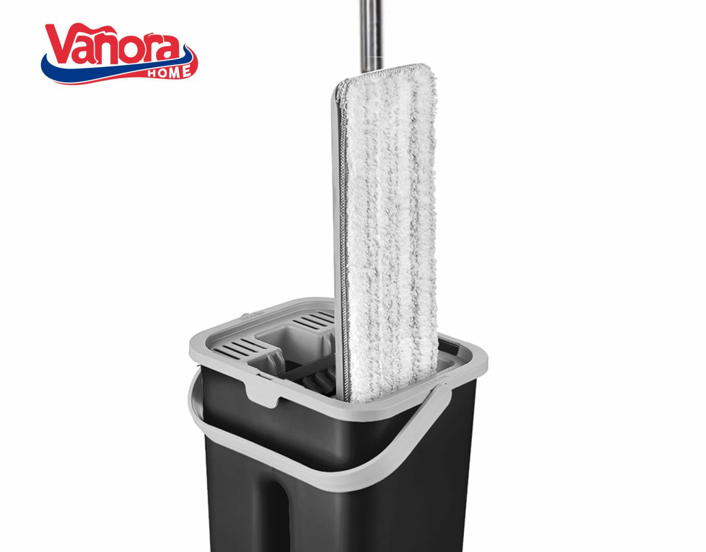 Rezerva pentru mopul plat Vanora Master Clean, 32,5×11,5CM, Microfibra, Gri