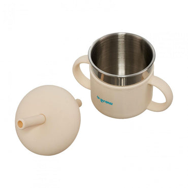 Cana Din Silicon Cu Pai Si Interior Din Inox,220 Ml, U-Grow