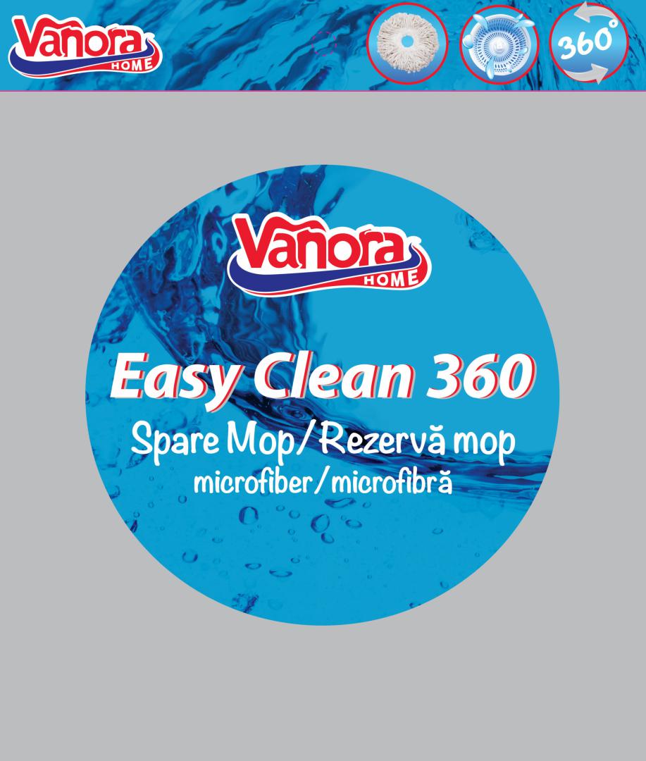 Set 3 Rezerve Mop Rotativ 360,Easy Clean, Vanora Home