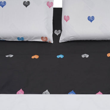 Lenjerie pentru 2 persoane Hearts Heinner Home, 100% bumbac,132TC, king size, 4 piese