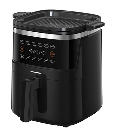 Friteuza cu aer cald Heinner Fry&Grill HAFG-B5BK2600, 2600W, capacitate 5L, 6 programe presetate, panou de comanda electronic, timp maxim de preparare: 60 min, Negru