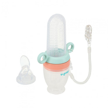 Dizpozitiv De Hranire Cu 2 Tetine : Suzeta Fructe + Lingurita, U-Grow
