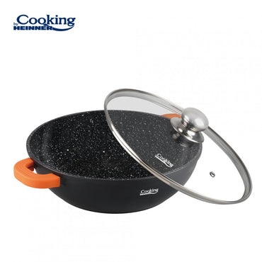 Cratita Cooking by Heinner Dark Line cu capac, aluminiu turnat, 28x8cm, 4.1L