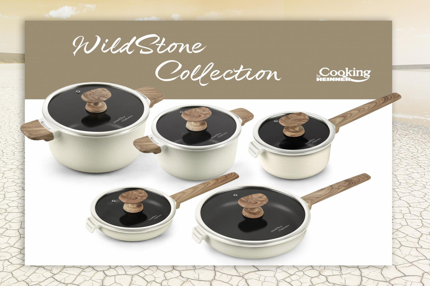 Cratita 2.5L cu capac Cooking by Heinner Wild Stone, aluminiu, 20x9.5cm