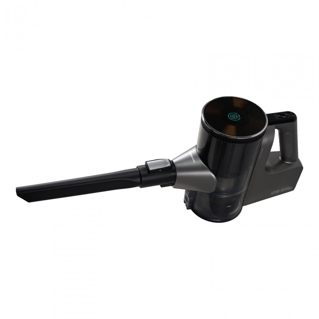 Aspirator vertical HEINNER VERTICLEAN PRO HSVC-MBD25.9S, filtrare ciclonica, acumulator li: 25.9v, putere: 450w si 3 viteze, autonomie max 20 min, display led, capacitate 0.7l, filtru hepa, silver