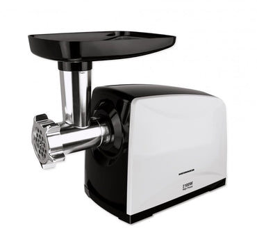 Masina de tocat carne Heinner MG-2100BKWH, 2100 W, accesoriu rosii, Cutit Inox, Negru/Alb
