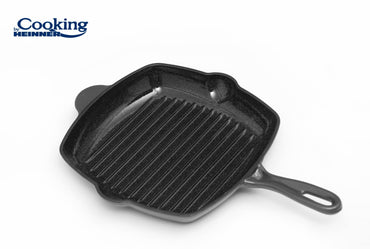 Tigaie grill Cooking by Heinner Marble Grey, fonta emailata, 26.5X4.5 cm
