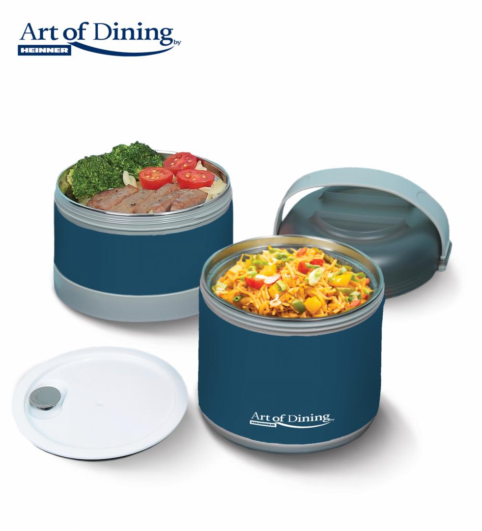 Caserola termica cu perete dublu Art of dining by Heinner Loca, inox, 920 ml, albastru
