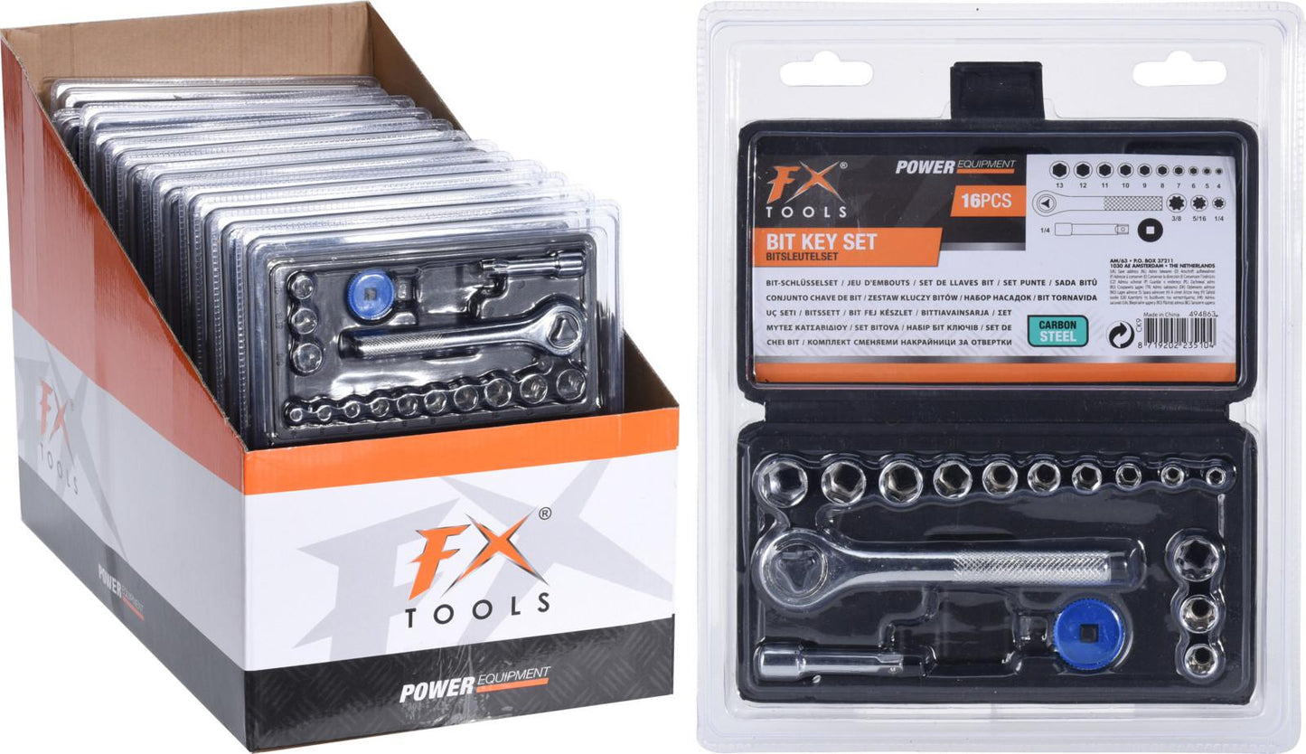 Set 16 piese cheie+tubulare Fx Tools, CK9100760,material otel carbon