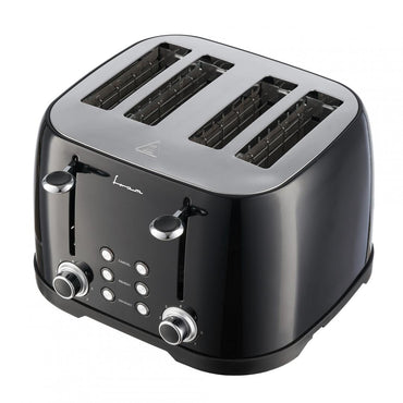 Prajitor de paine FRAM FTP-800BK, 1600W, capacitate 4 felii, 6 nivele de rumenire, Negru