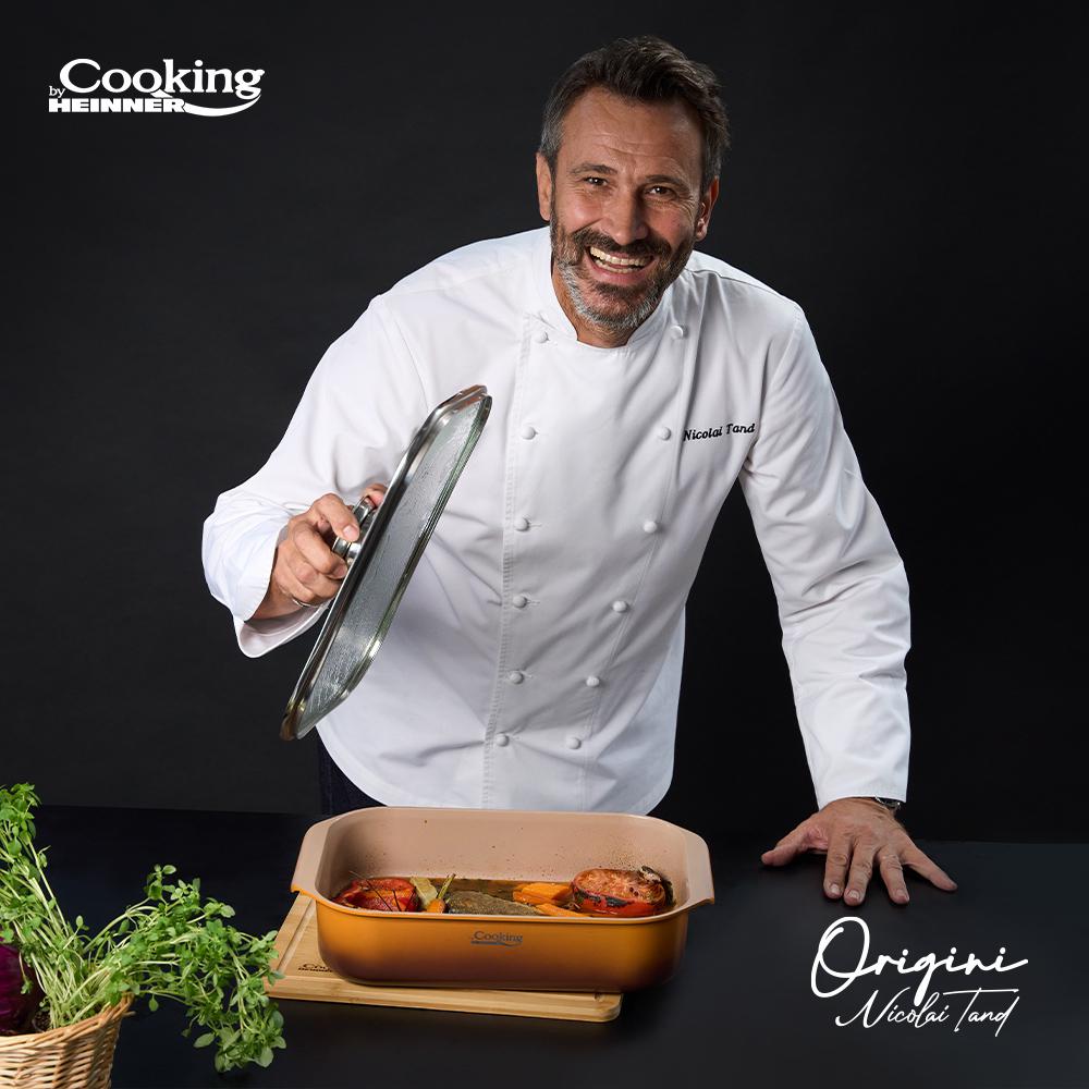 Tava cuptor Cooking by Heinner - Origini Chef Nicolai Tand, aluminiu turnat, invelis ceramic, 39 x 26 x 8.5 cm, 6 L