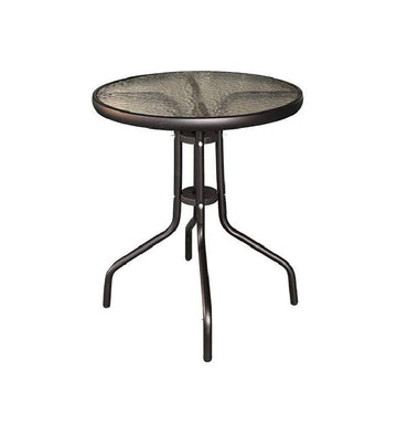 Set mobilier gradina Savona Heinner, masa diametru 60 cm si 2 scaune 70x56x90 cm, otel si textil, negru