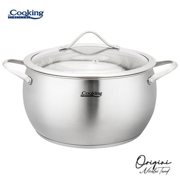 Oala cu capac sticla Cooking by Heinner - Origini Chef Nicolai Tand, inox,24 x 13.5 cm, 6 L