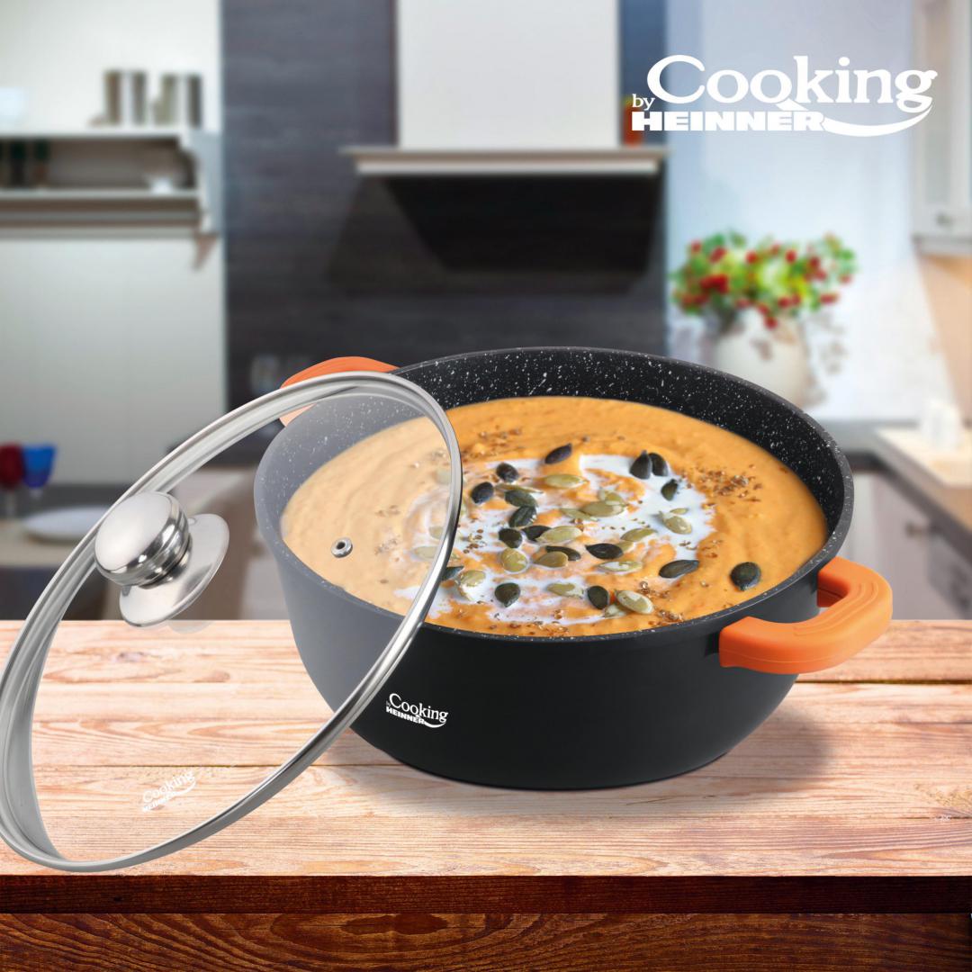 Semioala 13.5L Aluminiu Turnat +Capac, Dark Line, Cooking By Heinner