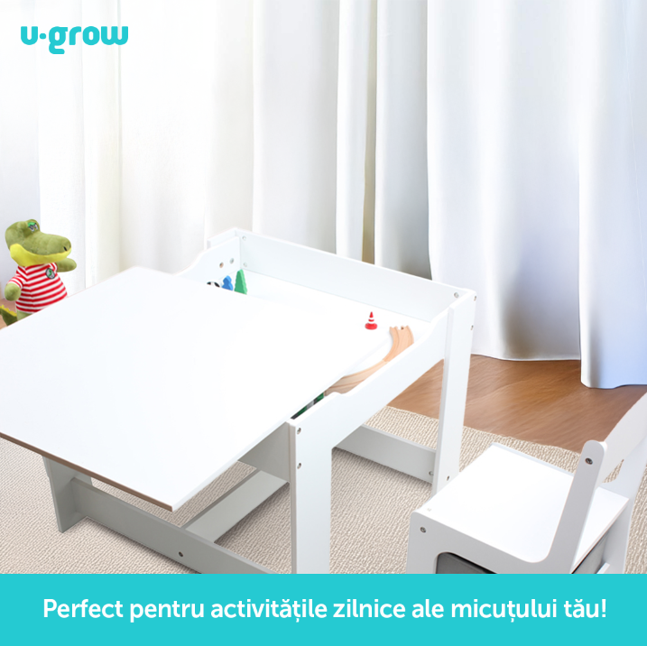 Set Masuta Si 2 Scaune Pentru Copii , Mdf, U-Grow