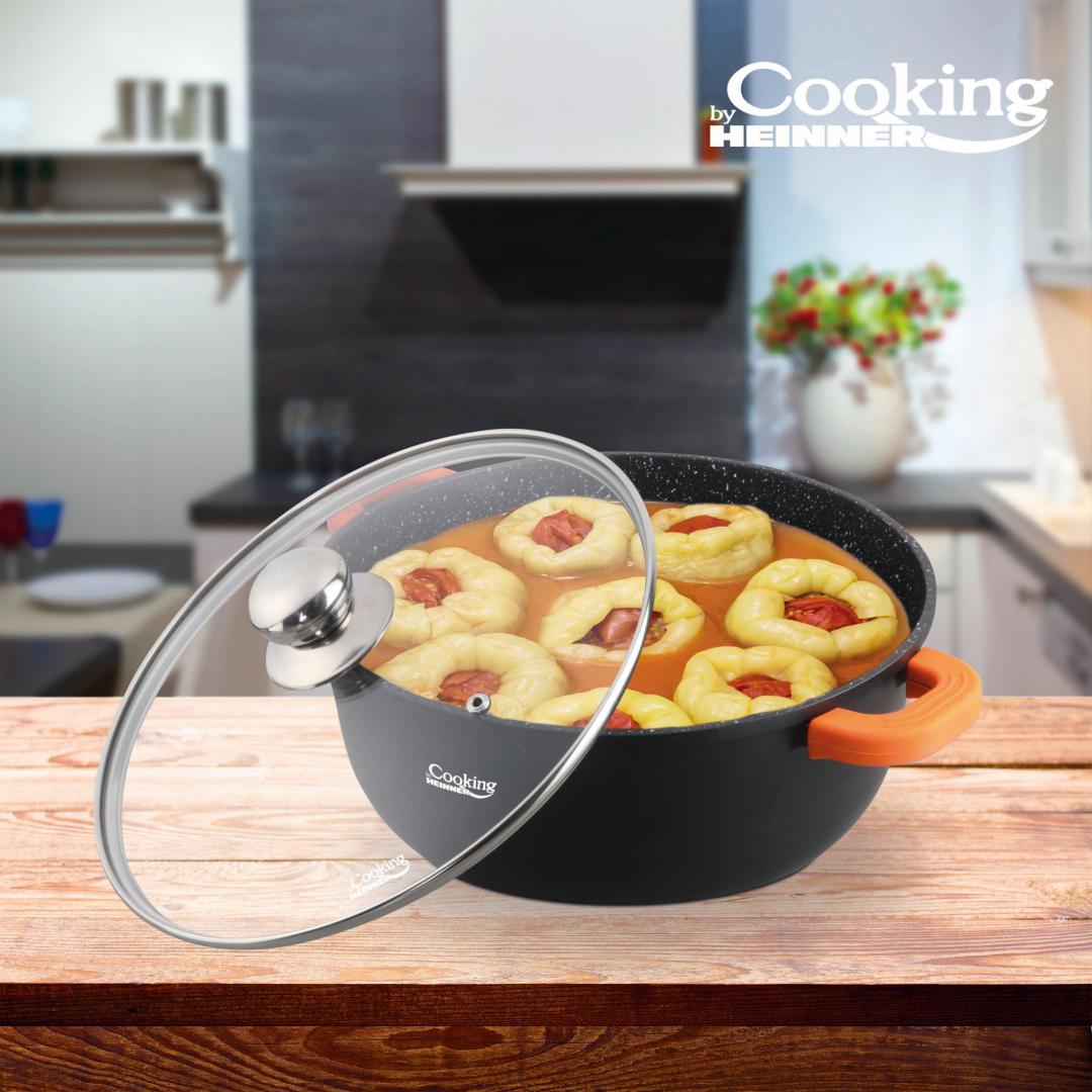 Semioala Aluminiu Turnat +Capac, , 10 L, Dark Line, Cooking By Heinner&Nbsp;