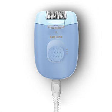 Epilator Philips Seria 4000 BRE247/00, 2 setari de viteza, cap de epilare lavabil, 4 accesorii pentru corp si zona inghinala, lumina LED, Albastru