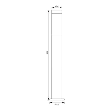 Stalp Pentru Iluminat Exterior Vivalux Tokyo, E27, Max. W, Ip44 ,Ø76X800Mm, Nichel, Bec Neinclus