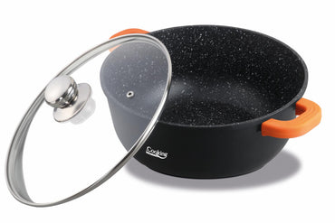 Cratita 1.2L din aluminiu turnat si capac Dark Line, inductie, 16x7.5 cm