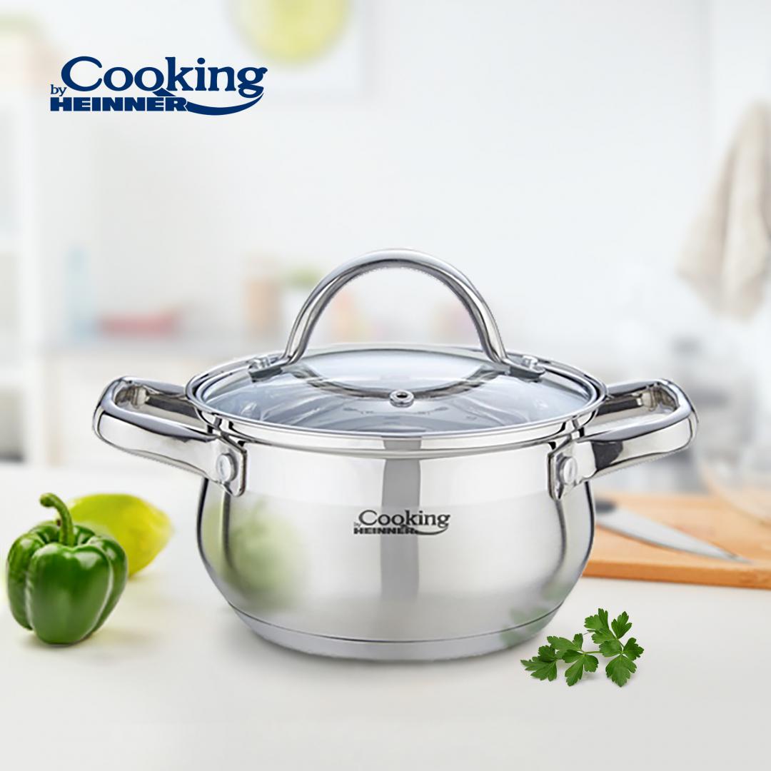 Semioala 2.6L cu capac Cooking by Heinner Amira, inox, 18x10.5 cm