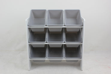 Raft depozitare cu 9 cosuri colorate gri, U-Grow