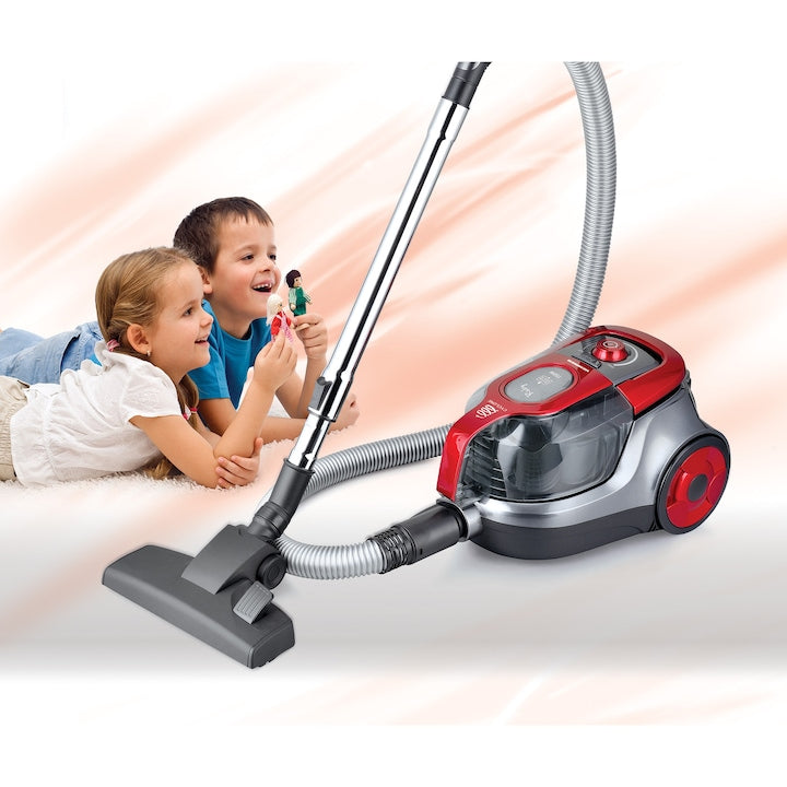 Aspirator fara sac Heinner HVC-V750RD, 750W, recipient praf din plastic 2.2L, filtrare ciclonica, filtru HEPA dublu 13, Gri / Rosu