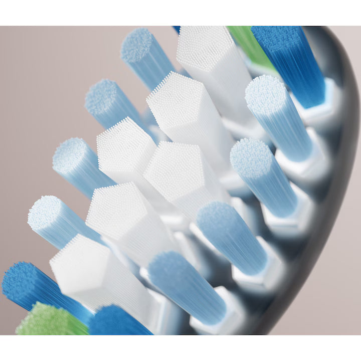 Rezerve Philips Sonicare Plaque Defence HX9042/88, pachet de 2 capete de periere, Standard, click-on, sincronizarea modurilor BrushSync, Negru