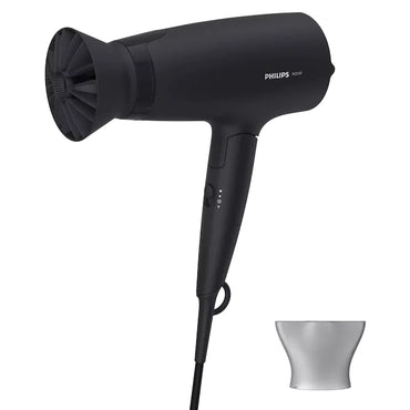 Uscator de par Philips BHD308/10, 1600W, accesoriu Thermo Protect, 3 setari de viteza/temperatura, cap de coafare 14 mm, Negru