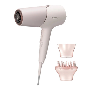 Uscator de par Philips BHD530/00, 2300W, tehnologie ThermoShield, ingrijire cu ioni, 2 setari de viteza, 3 setari de temperatura, difuzor, cap de coafare 11 mm, Rose gold/perlat