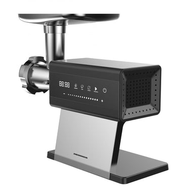 Masina de tocat HEINNER PRESTIGECHOP HMG-DTSS2500, 2500 W, Control Touch, Angrenaj planetar 6 roti, Accesoriu rosii, kibbe si carnati, 2.5 kg/min, Viteza variabila, Functie reverse Inox