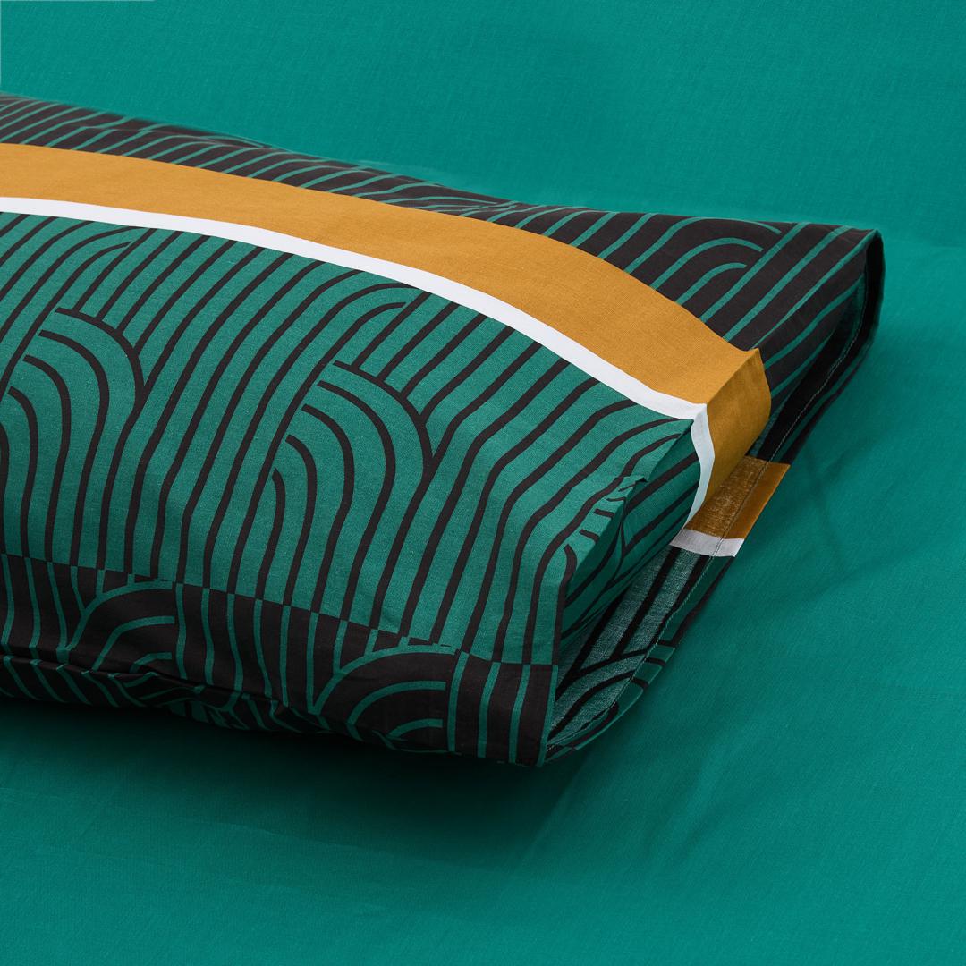 Lenjerie de pat Heinner Home, 2 persoane, 100% bumbac 132 TC, cearsaf pilota 180x215 cm, cearsaf pat 200x220 cm, 2 fete de perna 50x70 cm, 4 piese