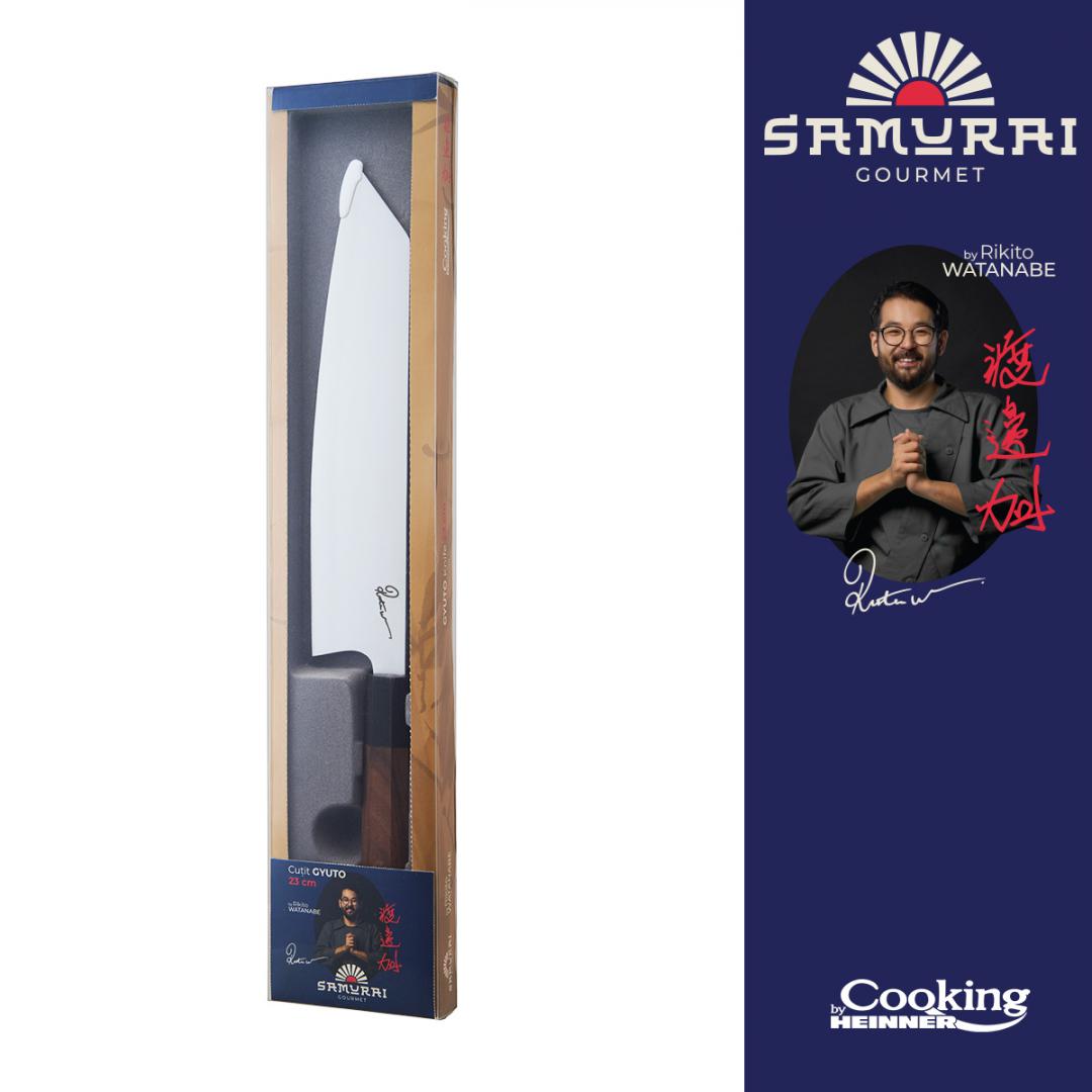 Cutit gyuto Cooking by Heinner - Samurai Gourmet by Rikito Watanabe, inox, 23 cm